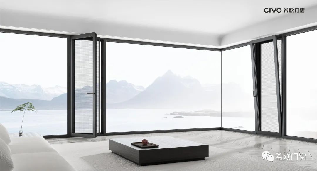 希歐門窗內開內倒平開窗效果圖